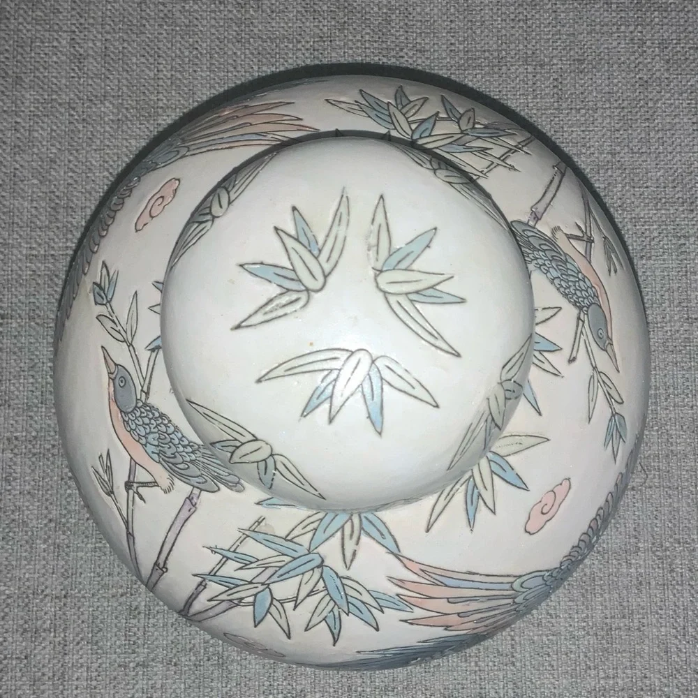 Vintage Porcelain‎ Chinese Ginger Jar With Domed Lid by WBI